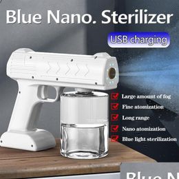 Party Favour Party Favour Garden Accessories 500Ml Blue Light Wireless Nano Steam Atomizer Fogger Disinfection Water Sprayer Hine Spray Otlr1