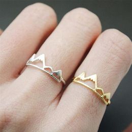Everfast New Fashion Mountain Ring Adjustable Size Gold Sivler Rose Gold Plated Color for Women Ladies Girls Gift Rings Jewelry EF294K
