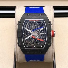 Luxury Watch Winding Chronograph Y Mileres Tourbillon Automatic Mechanical Wristwatches Wrist Watches Rm6702 French Ntpt Carbon Fiber Limited Edition M8N2