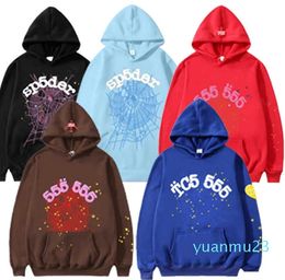 Mens Hoodies Spider Hoodie Young Thug Fashion Long Sleeve High Quality Foam Print Sp5der Web Graphic Pullover Designer Hoodies