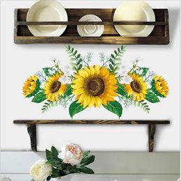 Wall Stickers Removable Sunflower Sticker Kitchen Waterproof Decals For Kids Room Living Bedroom Home Decoration 231009