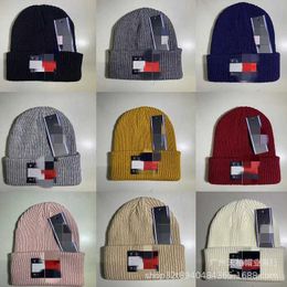 Knitted Hat Men's Autumn and Winter Fashion Simple Pullover Hat Letter Embroidery Cold Hat Casual Versatile Cold Hat