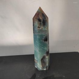 Decorative Figurines 1pcs Natural Crystal Point Amazonite Stone Healing Obelisk Quartz Wand Green Ornament For Home Decor Reiki Energy
