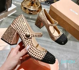 2023 fashion Dress Shoes Small Fragrance Light Shoes Sandals Women's Color Matching French Thick Heel Baotou Back Empty High Heels Size 35-40 -188