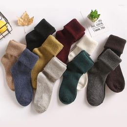 Women Socks Winter Warm Wool Male Men Super Thicker Solid Merino Against Cold Snow Terry