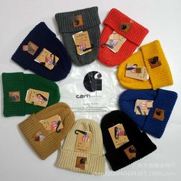 Hat Men's Autumn and Winter Woolen Hat Japanese and Korean Leisure Fashion Brand Knitted Hat Work Clothes Warm Pullover Head Hat Couple INS Cold Hat