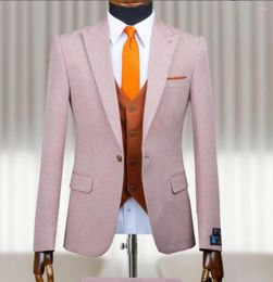 Men's Suits Costume Slim Fit Men Business Groom Black Tuxedos For Formal Wedding Suit Jacket Pant Vest 3 Pieces