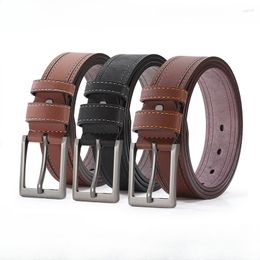 Belts Men's Alloy Needle Buckle Belt Business Fashion Jeans Perforated Cowhide Pant Leather Men