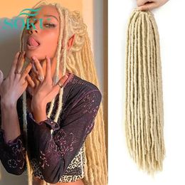 Human Hair Bulks 613 Synthetic Faux Locs Crochet Braids Straight Soft Dreadlocks Goddess SOKU Braiding For Women 231007