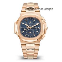 Mens Watch 40mm Full Stainless Steel Automatic Machinery Movement Rose Gold Blue Face Classic Wristwatch Jason007 Orologio Di Lusso Montre De Luxe Ki2o