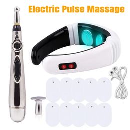 Other Massage Items Electric Neck Massager Compress Back TENS Cervical Pain Relief EMS Vertebra Physiotherapy Acupuncture Massage Pen Healthcare 231009
