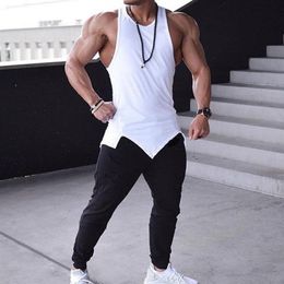 Men's Tank Tops Bodybuilding Clothing Men Gym Stringer Sleeveless Shirt Fitness Tanktop Mens Work Out Vest Muscle301K
