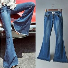 Women's Jeans Women's Elastic High-waist Slim-fit Denim Pocket Button Casual Boot-cut Trouser Jeans Women's Straight Button Flared Jeans 231009