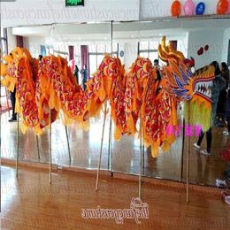 Size 5 # 10m 8 students silk fabric DRAGON DANCE parade outdoor game living decor Folk mascot costume china special culture holida253U