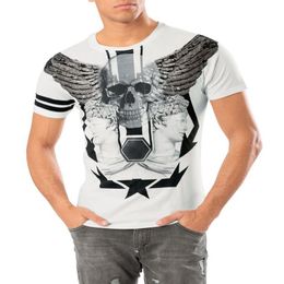 Men T-shirt Rhinestone Skull Printed Graphic Tops Tees Casual T shirt Homme Crewneck Short Sleeves Tshirt Brand Clothing for Men223T
