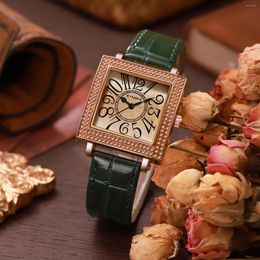 Wristwatches Ladies Watches Top Fashion Leather Straps Watch Women Numerals Dial Quartz Clock Waterproof Wristwatch