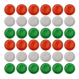 Disposable Dinnerware 60Pcs 7 Inches Paper Plate Round Tray Plain Tableware For Feast BBQ Christmas Party (Red Green White)