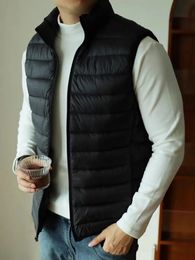 Men's Down Parkas Winter Men's Vest 80% White Duck Down Lightweight Padded Vests Sleeveless Jackets Warm Coat Plus Size 8XL 231009