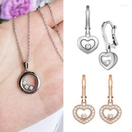 Dangle Earrings Chop Women's Necklace Pendant 14K Rose Gold Diamond Agate Love Platinum Simple Chain