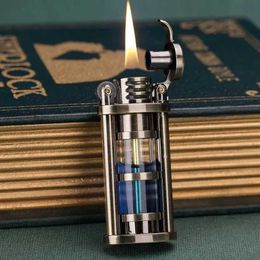 Lighters Metal Cool Petroleum Lighter Grinding Wheel Kerosene Free Fire Ignitor Refillable No Gasoline Oil Lighter Technology Gadget For Men 30P2