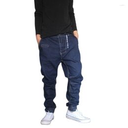 Men's Jeans Japan Style Harem Men Denim Hip Hop Pants Loose Baggy Trousers Slight Elastic Large Size 28-36