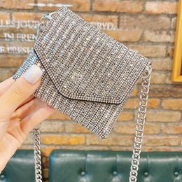 Evening Bags Luxury Designer Evening Clutch Bag Handle Rhinestones silver Shiny Crystal Wedding Purses and Handbag Shoulder Bag mini bag 231009