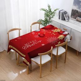 Table Cloth Christmas Tablecloth Printing Xmas Dining Bells Dinning Cover for Home Party Decor decoration 231009