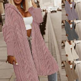 Women's Jackets Autumn And Winter Fashion Floral Texture Hooded Medium Women Summer Sweater Long Fuzzy Open Front Tops For