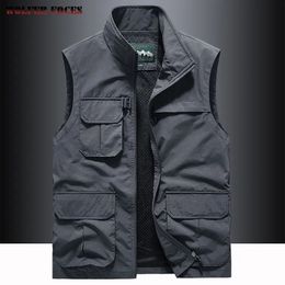 Men's Vests Camping Fishing Vests For Men Outdoors Tactical Webbed Gear Sports Man Motorcycle Vest Men's Jackets Big Size Clothes Coat Work 231009