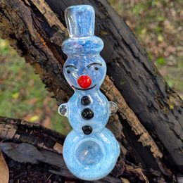 DHL free new design handmade heavy Glass Smoking Pipes Snowman Glass Pipe Christmas Decorations hand glass pipe