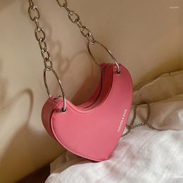 Evening Bags 2023 Summer INS Luxury Women Chain Shoulder Designer Pink Green Chic Armpit Bag Clutch Heart Underarm Hobos
