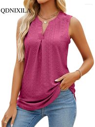 Women's Tanks Tank Top For Women 2023 Clothes Summer Female Camis On Sale Sexy Tops Solid Pleated V-neck Slim Fashionable Clothing