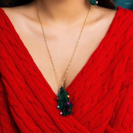 Pendant Necklaces Christmas Necklace For Women Trendy Tree Colourful Small Bells Long Chain Fashion Jewellery Gift