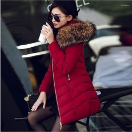 Women's Trench Coats 2023 Women Winter Jacket Korean Loose Hooded Cotton Coat Clothing Fur Collar Padded Parkas