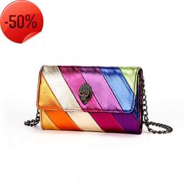 Kurt geiger Shoulder Bag Women Chain Handbag Designer Bags Metal Eagle Head crossbody Purse Mini Tote Rainbow Splice MessengerBag6