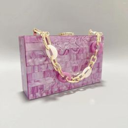 Evening Bags For Women Trend 2023 Wallet Vintage Marble Purple Acrylic Clutch Purses Dinner Bag Trendy Wedding Chains Handbags