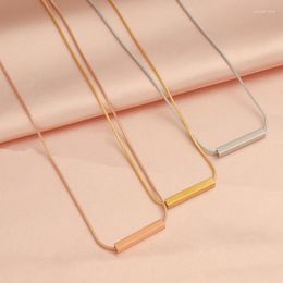 Pendant Necklaces Stainless Steel Bar Necklace Blank To Record Metal Rectangle Choker Mirror For Polished Wholesale 10pcs