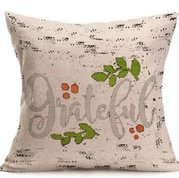Fashion Happy Thanksgiving Day Pillow Covers Fall Decor Cotton Linen Give Thanks Sofa Throw Pillow Case Home Car Cushion Covers