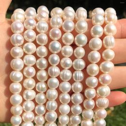 Loose Gemstones Natural Freshwater White Pearl 6-7mm 7-8mm 9-10mm Round Beads For Jewellery Making DIY Charm Earrings Bracelet Necklace 15