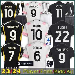 Juventus football clothing fans player soccer jerseys home away MILIK DI MARIA VLAHOVIC KEAN POGBA CHIESA McKENNIE LOCATELLI football shirt Kits men and Kids unifor