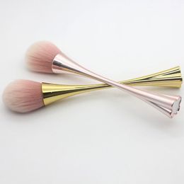 Gold Pink Power Brush Makeup Single Travel Disposible Blusher Make Up Brush Professional Beauty Cosmetics Tool Qpobq