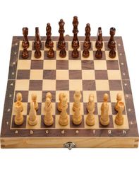 Outdoor Games Activities Chess Wooden Checker Board Solid Wood Pieces Folding Chess Board Highend Puzzle Chess Game 2212073243436