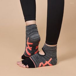 Women Socks 2 Pair Wholesale Yoga Five Toe Cotton Elastic Breathable Short Non-slip Dot Glue Split Finger
