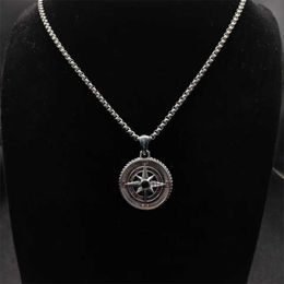 luxury jewelry necklaces women designer necklace European and American hip hop pendant Men Jewelry Waves compass Amulet 925 Silver Plating Black Diamonds F787