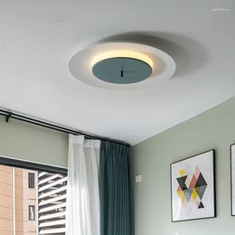Ceiling Lights Nordic Living Room Simple Light Modern Led Bedroom Atmosphere Macaron Round Lamp