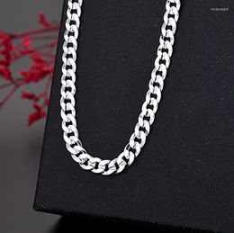 Chains Original Designer 925 Sterling Silver Charm 7MM Chain Necklace For Women Man Fashion Party Wedding Accessories Jewelry Gifts