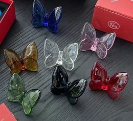 8x6.5cm 2pcs a set Crystal butterfly butterflies home ornament