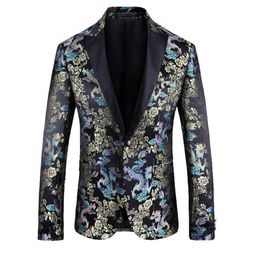 Fashion Slim Fit Blazer Men 2020 New Arrival Mens Dragon embroidery Floral Blazers Floral Prom Dress Blazers Elegant Wedding Blaze2291