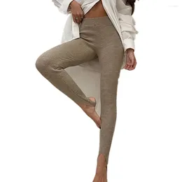 Women's Pants Leggings Women Ribbed Knit High Waist Cotton Fitness Basic Yoga Casual Autumn All-Match Female Skinny