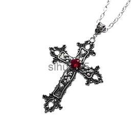 Pendant Necklaces A large cross-shaped pendant with silver beads in Gothic style x1009